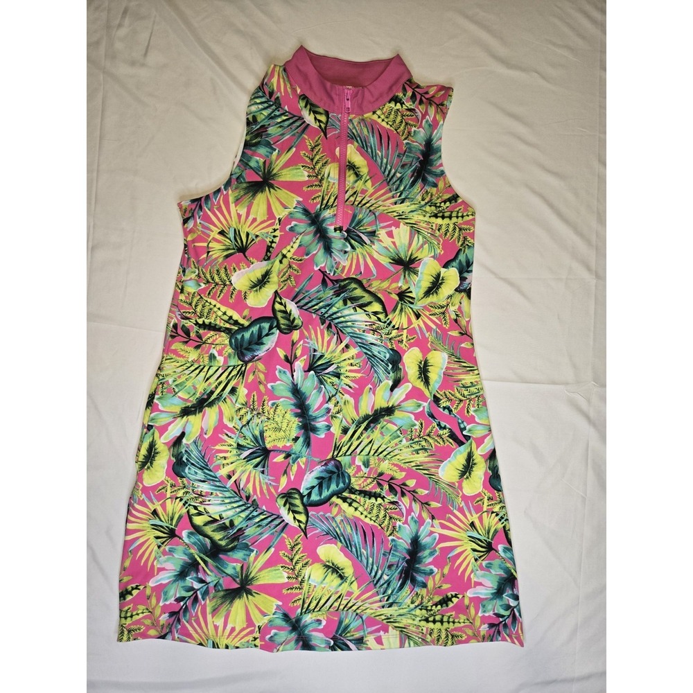 Tommy Bahama GOLF PALM PRINT Dress w/Pockets Tenniscore Pickleball Size Large